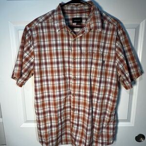 Marmot Men's Orange Plaid Shirt Large